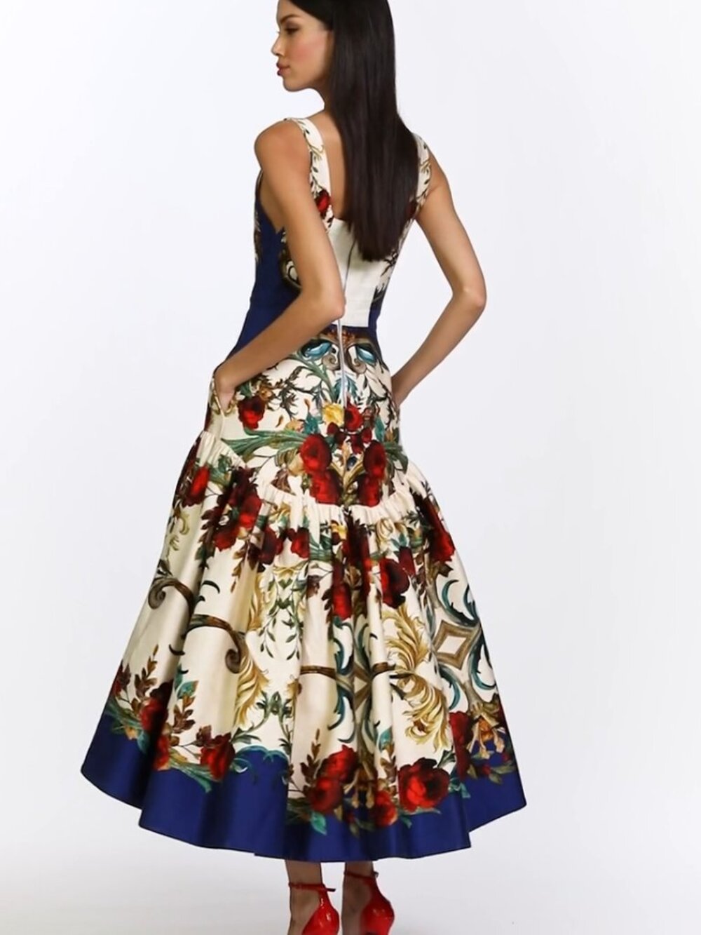 Alice + Olivia Gilded Rose Baroque High-Low Diana Dress 2 NEW $660 - Picture 8 of 9